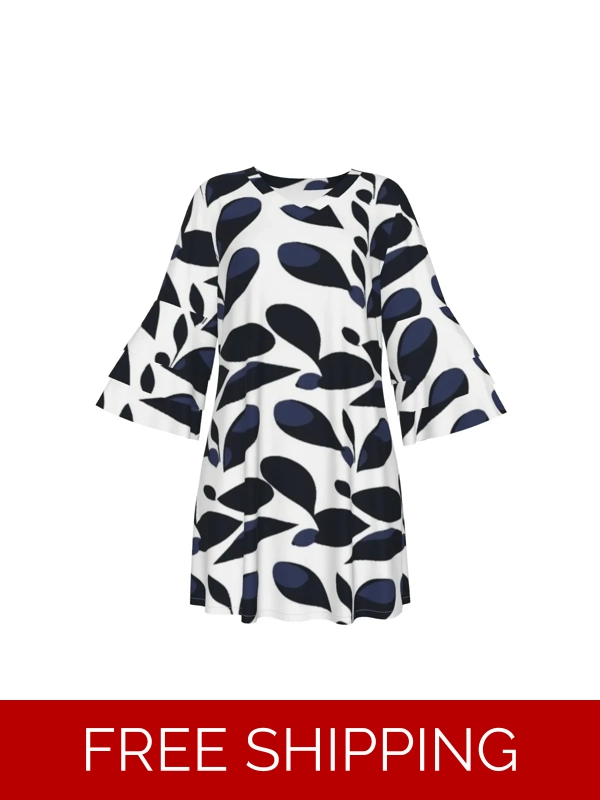 Motiff Stacked Ruffle Sleeve Dress